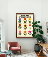 Flower Wall Art Digital Download, Mental Health Poster Printable, Blooms of Belonging Print,