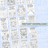 Kawaii Mental Health Coloring Pages – Cute Affirmation Printables for Kids, Teens & Adults