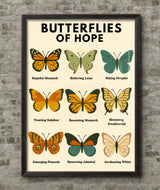 Butterfly Wall Art Digital Download, Mental Health Poster Printable, Butterflies of Hope