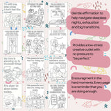 Printable affirmation coloring pages for new parents, offering encouragement and stress relief during challenging moments.
