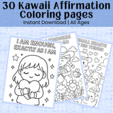 Kawaii Mental Health Coloring Pages – Cute Affirmation Printables for Kids, Teens & Adults