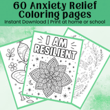 Anxiety Relief Coloring Pages – Affirmation Printables for Teens & Adults