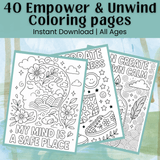 Mental Health Affirmation Coloring Pages – 40 Printable Self-Care Quotes for All Ages