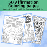 Affirmation Coloring Pages – Anxiety Relief & Mindfulness Printables for Stress Relief