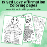 Mental Health Coloring Sheets – Positive Affirmations for Self-Care & Confidence