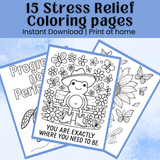 Stress Relief Coloring Sheets – Affirmation Art for Mindful Teens & Adults
