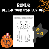 Halloween Dog Coloring Pages - 20 Printable Dog Breeds in Costumes + Bonus Design Page - Instant Download PDF