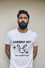 Unisex Graffiti Bunny Tee – “Chasing Joy” Street Style Shirt for Bold, Playful Vibes