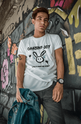Unisex Graffiti Bunny Tee – “Chasing Joy” Street Style Shirt for Bold, Playful Vibes