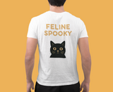 Halloween Cat Ghost Tee, Spooky Unisex Graphic T-Shirt, Feline Spooky Shirt, Cat Lover Gift