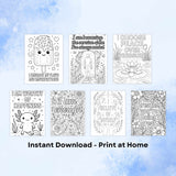 Anxiety Relief Coloring Pages – Affirmation Printables for Teens & Adults