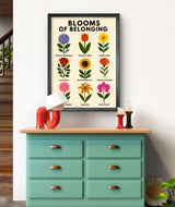 Flower Wall Art Digital Download, Mental Health Poster Printable, Blooms of Belonging Print,