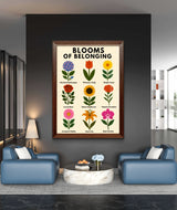 Flower Wall Art Digital Download, Mental Health Poster Printable, Blooms of Belonging Print,