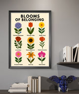 Flower Wall Art Digital Download, Mental Health Poster Printable, Blooms of Belonging Print,