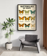 Butterfly Wall Art Digital Download, Mental Health Poster Printable, Butterflies of Hope