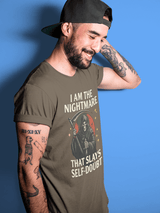 Unisex Heavy Cotton Tee - "I Am the Nightmare That Slays Self Doubt"