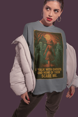 Unisex Heavy Cotton Tee, Ghostly Graphic Tee, Halloween Shirt