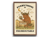 Highland Cow Inspirational Wall Art – “Everything Is Figureoutable” Motivational Poster Printable