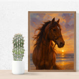 Cowgirl Beach Digital Wall Art – Wild Horse Sunset Art