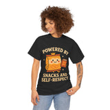 Powered by Snacks & Self-Respect” Unisex Tee – Fuel Your Day with Sass & Snacks