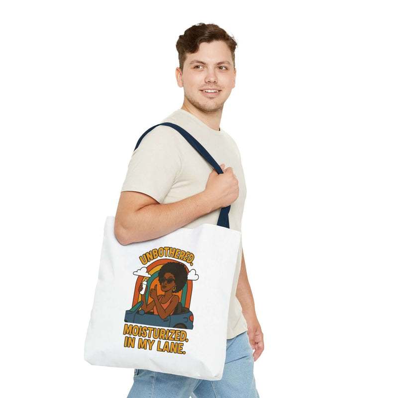 Chic Motivational Tote Bag - Unbothered, Moisturized, In My Lane