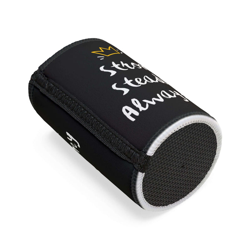 Stylish stubby cooler with fun design, perfect for keeping drinks cold at parties or outdoor events.