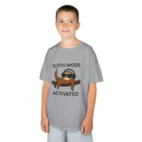 Sloth Mode Activated Tee for Kids – Cute & Funny Cartoon Sloth Shirt