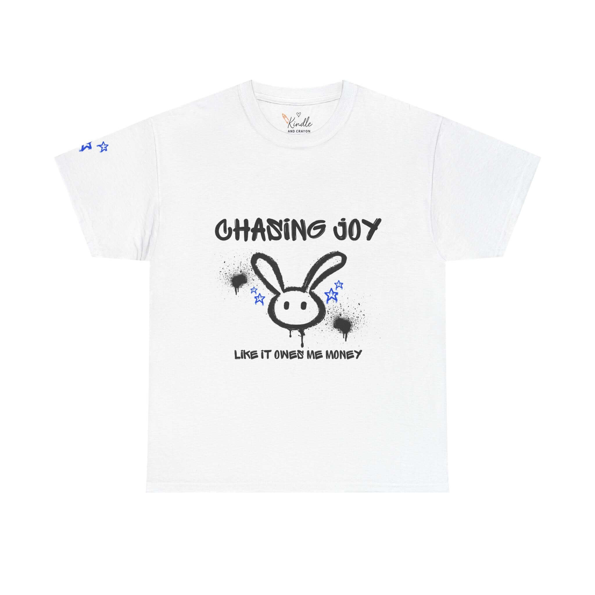 Unisex Graffiti Bunny Tee – “Chasing Joy” Street Style Shirt for Bold, Playful Vibes