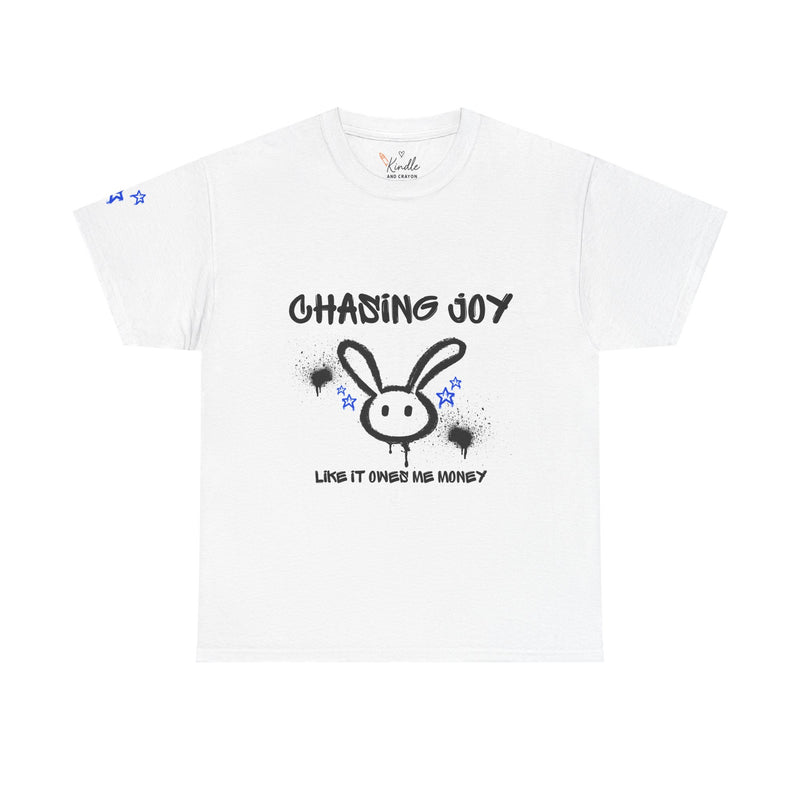 Unisex Graffiti Bunny Tee – “Chasing Joy” Street Style Shirt for Bold, Playful Vibes