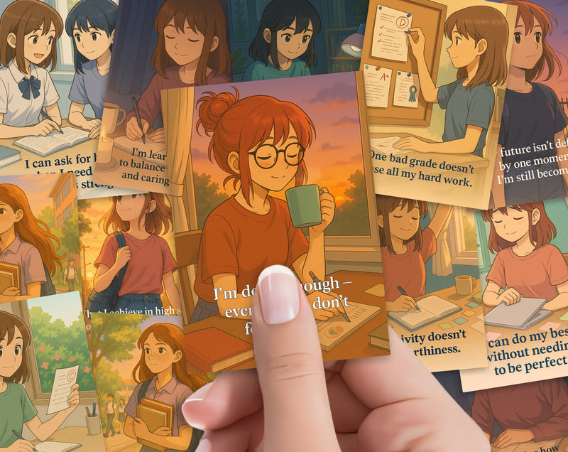 15 Academic Success Affirmation Cards for Teen Girls| Study Motivation, Self-Worth & Confidence Quotes | Set 6 of 6