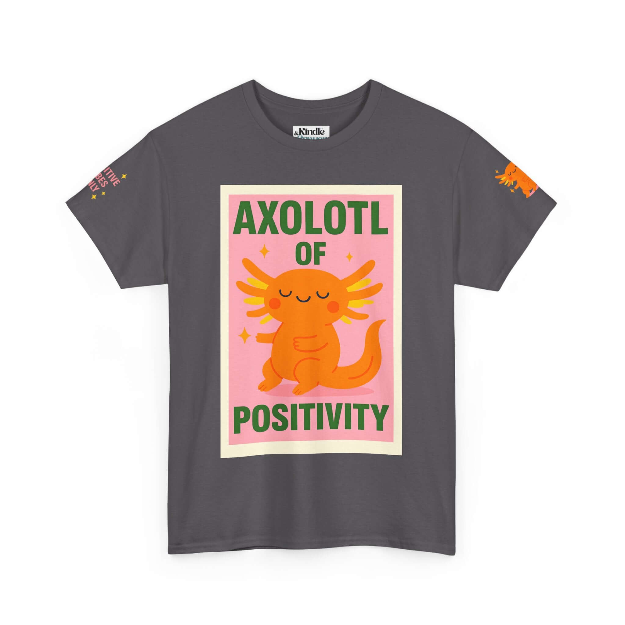 Cheerful Axolotl Tee, Unisex Cotton T-Shirt, Positive Vibes Shirt, Cute Animal Graphic Tee, Gift for Animal Lovers, Fun Casual Wear