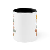 Colorful Accent Coffee Mug, Kinda Tired Kinda Thriving, Unique Coffee Cups