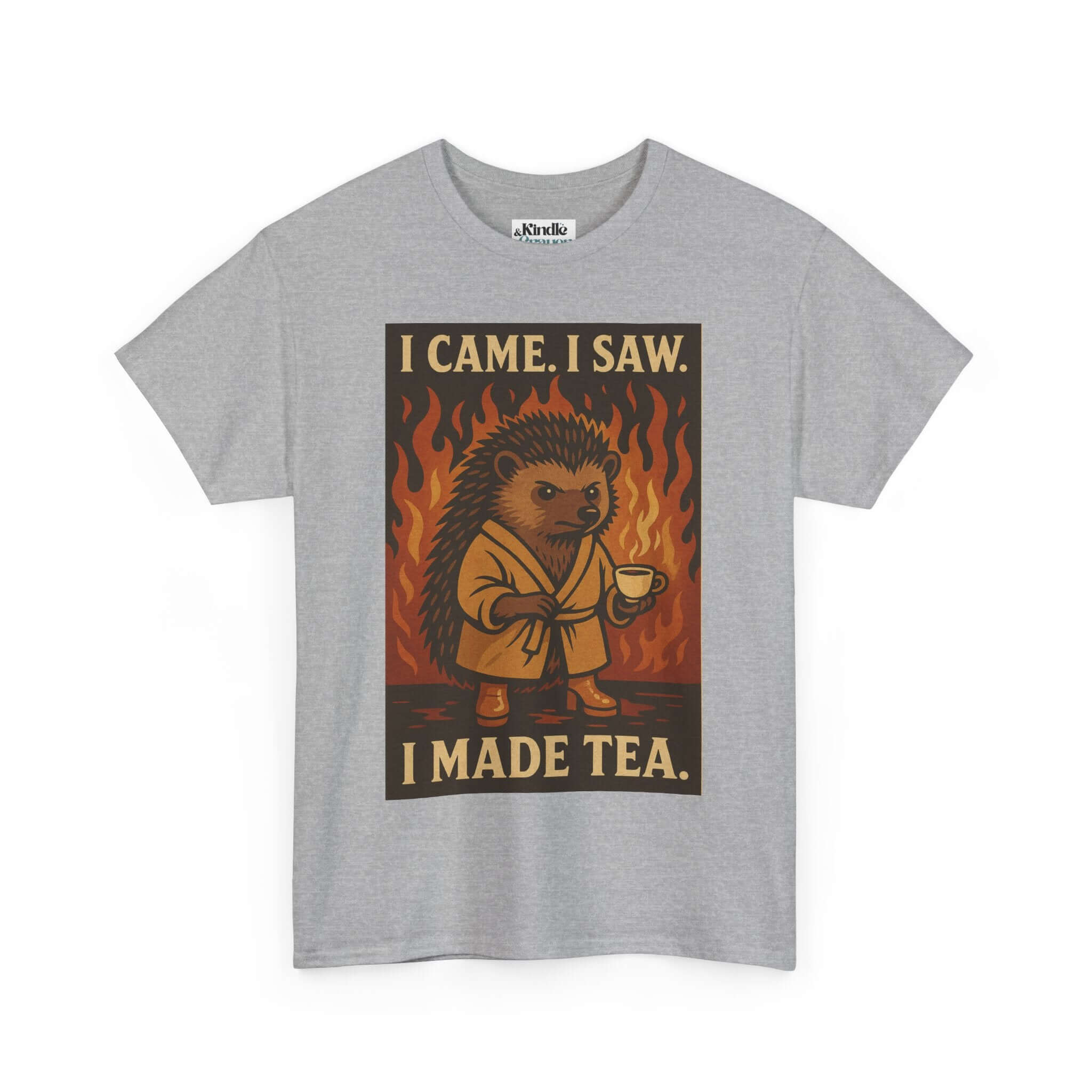 Cozy Hedgehog Tea Tee, Funny T-Shirt, Gift for Tea Lovers, Unisex Apparel, Casual Wear, Animal Lover Shirt