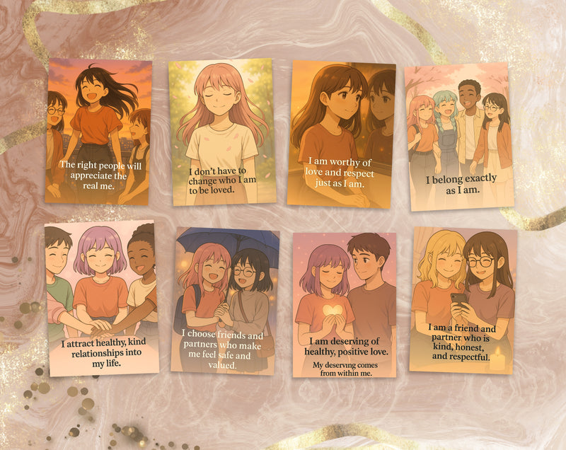 15 Relationship Affirmation Cards for Teen Girls | Set 5 of 6 | Printable A6, PDF & Mobile | Healthy Boundaries & Self-Worth