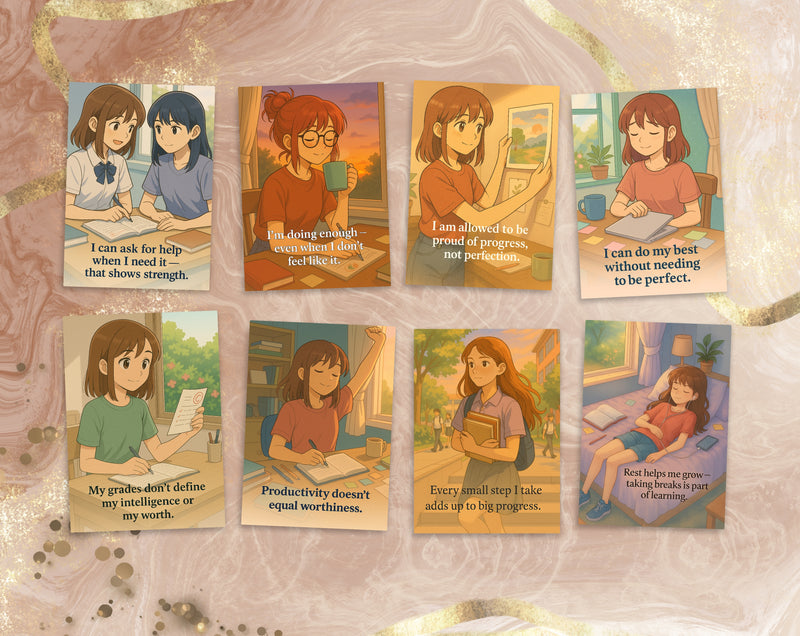 15 Academic Success Affirmation Cards for Teen Girls| Study Motivation, Self-Worth & Confidence Quotes | Set 6 of 6
