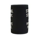 Stylish black stubby cooler with motivational text, perfect for Father's Day gifts and keeping drinks cold.