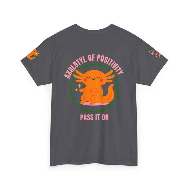 Cheerful Axolotl Tee, Unisex Cotton T-Shirt, Positive Vibes Shirt, Cute Animal Graphic Tee, Gift for Animal Lovers, Fun Casual Wear