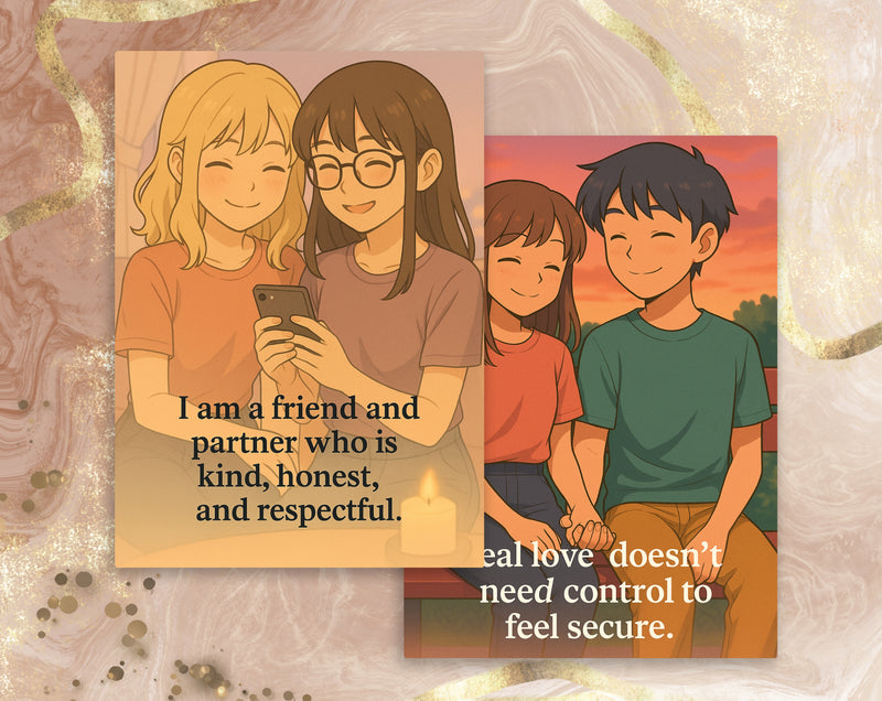 15 Relationship Affirmation Cards for Teen Girls | Set 5 of 6 | Printable A6, PDF & Mobile | Healthy Boundaries & Self-Worth