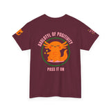 Cheerful Axolotl Tee, Unisex Cotton T-Shirt, Positive Vibes Shirt, Cute Animal Graphic Tee, Gift for Animal Lovers, Fun Casual Wear