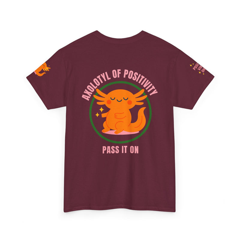Cheerful Axolotl Tee, Unisex Cotton T-Shirt, Positive Vibes Shirt, Cute Animal Graphic Tee, Gift for Animal Lovers, Fun Casual Wear