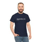 Social Battery Tee - Unisex Heavy Cotton Shirt, Funny Graphic Tee for Introverts