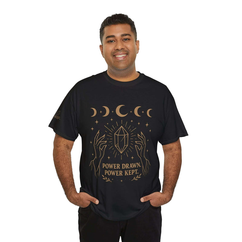 Celestial Power Tee - Unisex Cotton Shirt, Cosmic Graphic Tee, Astrology, Witchy Apparel, Moon Phases Tee