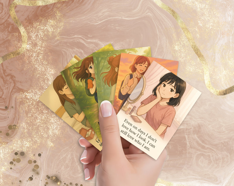 20 Positive Body Image Affirmations for Teen Girls | Printable Self-Esteem Cards | Body Confidence, Teen Mental Health | Set 4 of 6