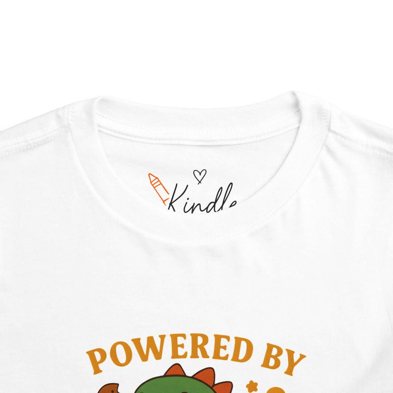 Powered by Snacks and No Naps Toddler Tee, Cute Kid's T-Shirt, Dino Shirt
