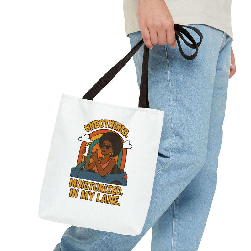 Chic Motivational Tote Bag - Unbothered, Moisturized, In My Lane