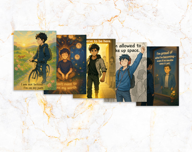 Anime Affirmation Cards for Teen Boys – Confidence & Self-Esteem