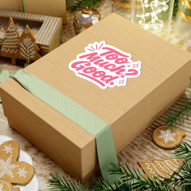 Kiss-Cut sticker on a gift box, adding a fun touch to holiday decorations and presents.