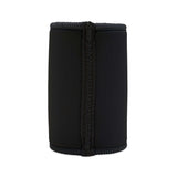 Classic black stubby cooler made of neoprene, perfect for keeping drinks cold at BBQs and summer gatherings.