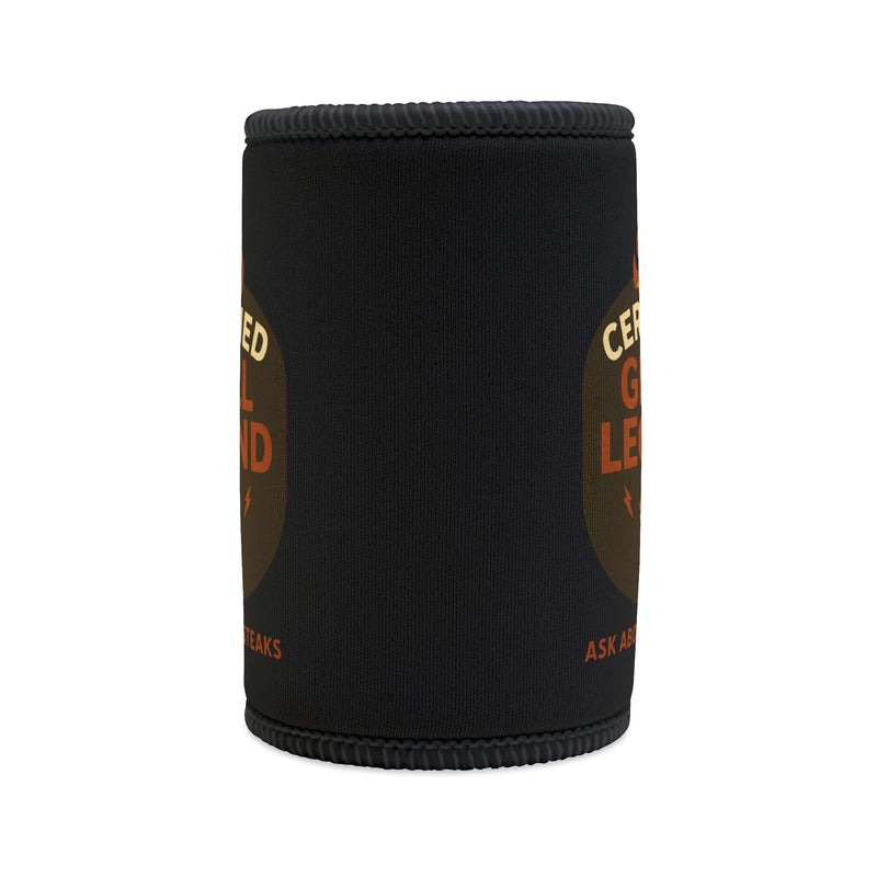 Certified Grill Legend stubby cooler for drinks, ideal Father's Day gift, barbecue parties, and fun outdoor events.