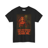 Horror Theme Unisex Tee - I Walk With Monsters, Scary Movie T-Shirt